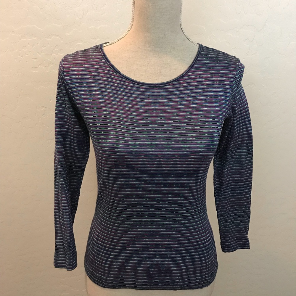 Missoni Sport Striped 3/4 Sleeve Tee Size 38 US 6